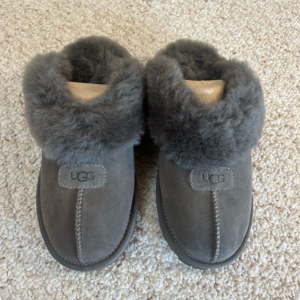 UGG Coquette Suede Signature Logo Detail Cold Weather Slippers - Picture 2 of 7